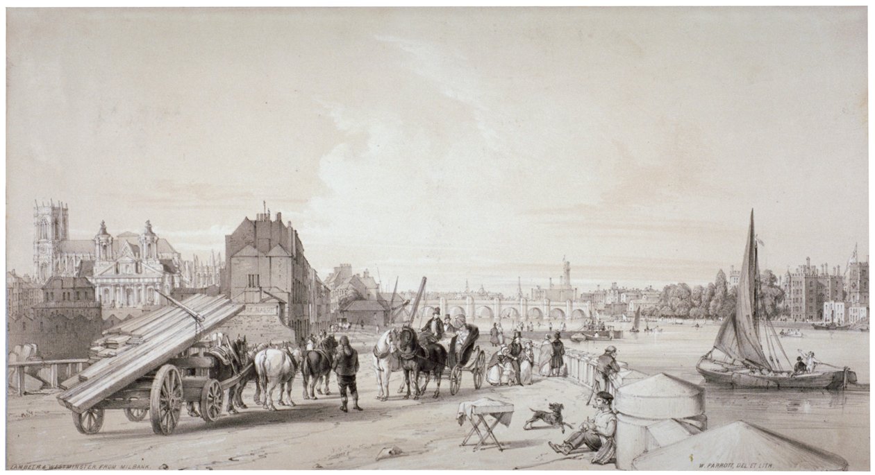 Millbank, Westminster, London, 1841 alkotó: William Parrott