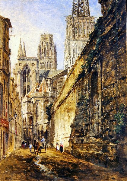 Rouen-i székesegyház, 1860 körül (a táblára fektetett olaj, papír) alkotó: William Parrott