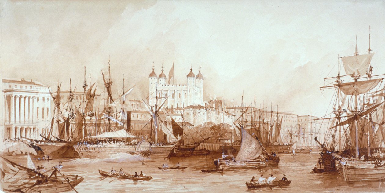 Tower of London, Stepney, London, 1840 alkotó: William Parrott