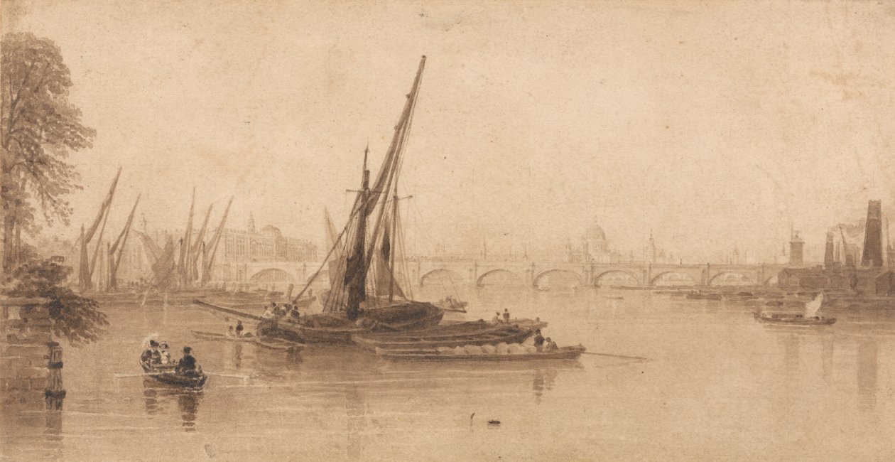 Waterloo híd M. A. Taylor kertjéből, Esq. alkotó: William Parrott