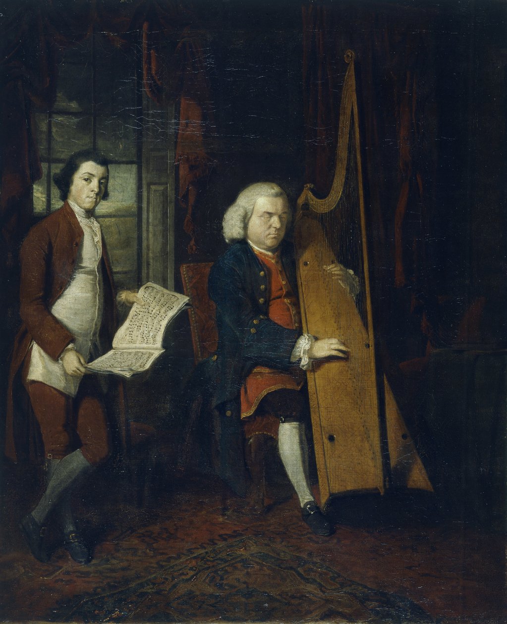 John Parry, a vak hárfás egy asszisztenssel (olaj, vászon) alkotó: William Parry