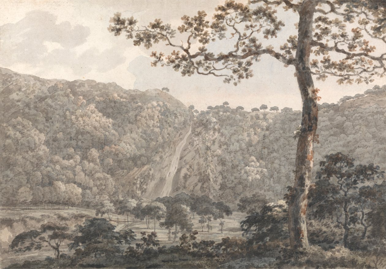 A vízesés Powerscourtban, Co. Wicklow, Írország alkotó: William Pars