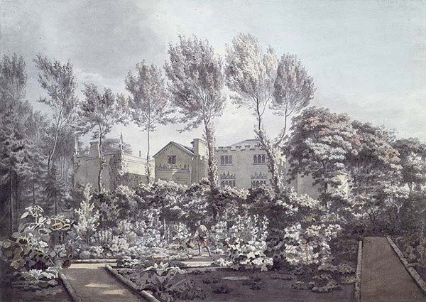 The Garden at Strawberry Hill, 1780 körül (akvarell, papír) alkotó: William Pars