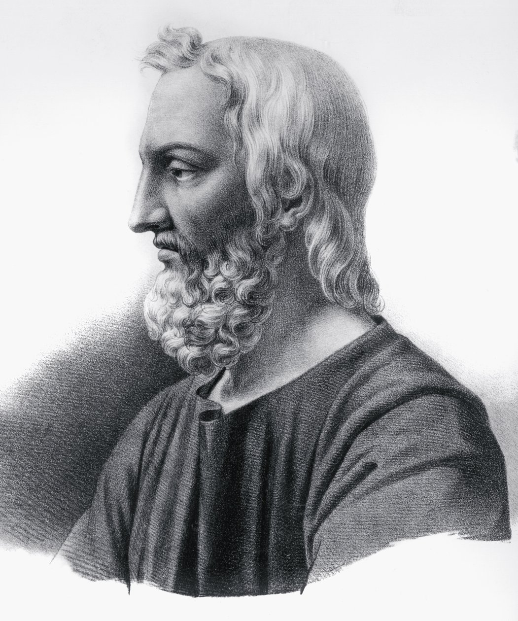 Pedanius Dioscorides (kb. 40-90), görög orvos, botanikus és gyógyszerész portréja, metszet alkotó: Nicolas Toussaint Charlet