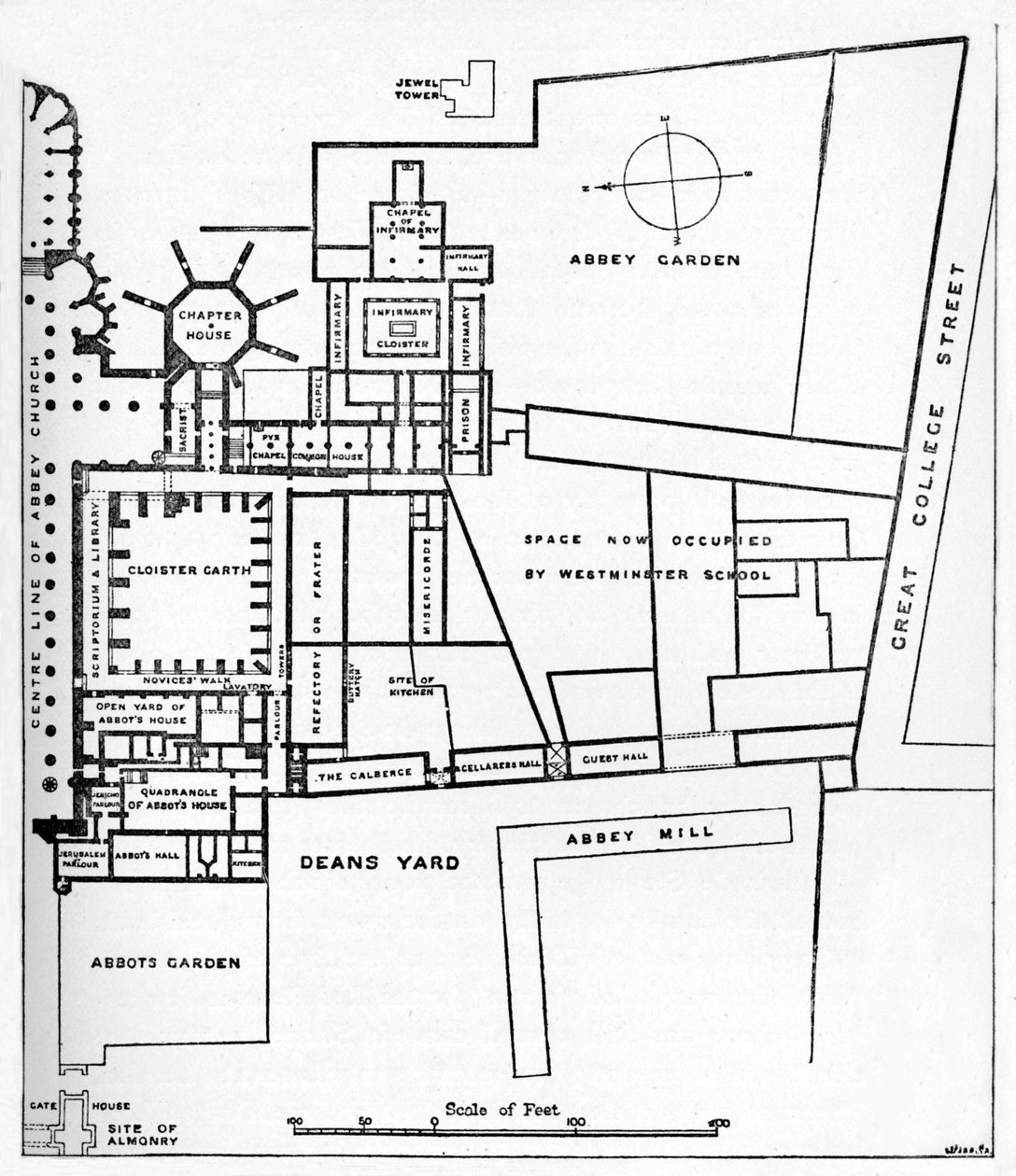 A westminsteri bencés apátság terve, 1897 alkotó: William Patten