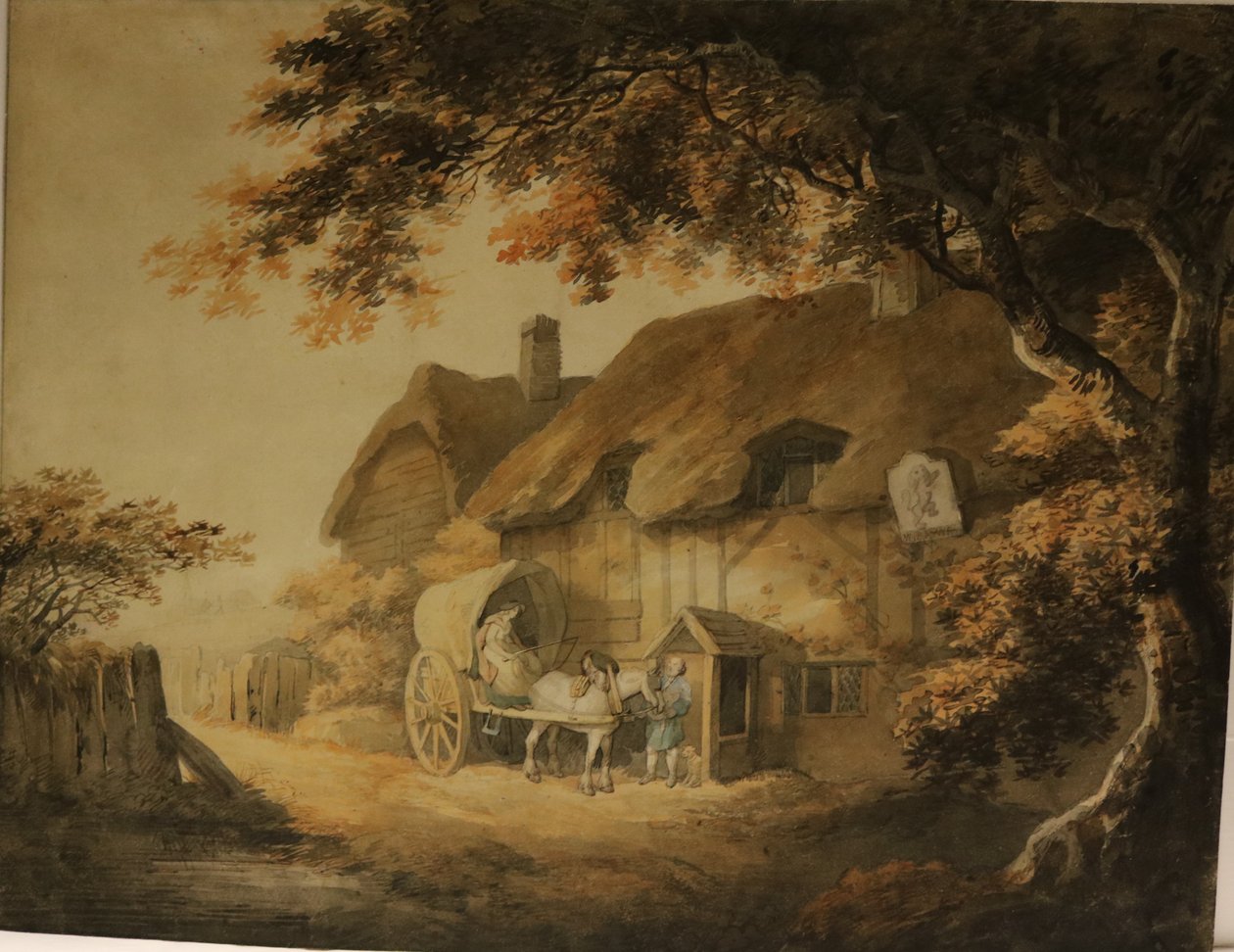 Útszéli fogadó, 1800 körül (akvarell, papír) alkotó: William Payne