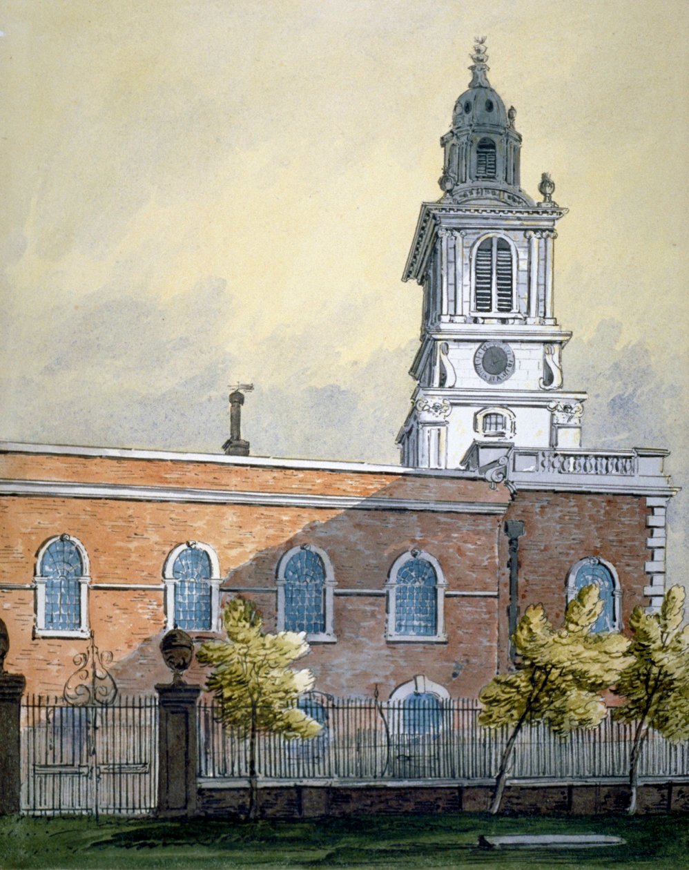 Szent Botolph templom Bishopsgate nélkül, London City, 1815 alkotó: William Pearson