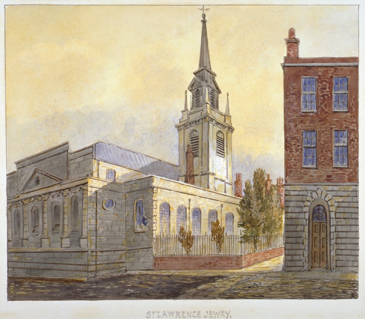 Szent Lőrinc zsidó templom a Guildhall Yardból, London városából, 1810. alkotó: William Pearson
