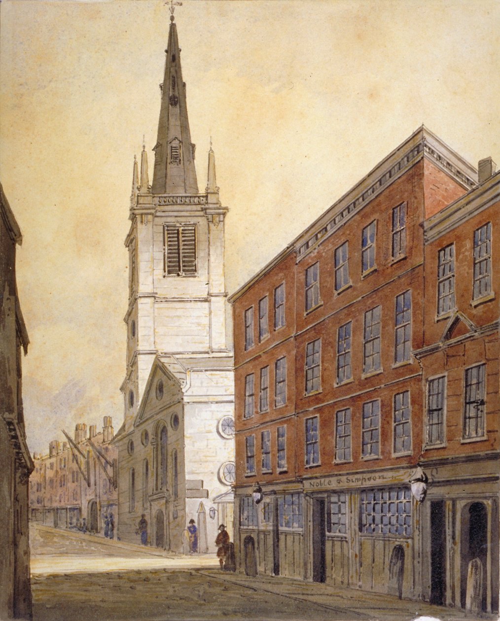 Szent Margaret Pattens templom, Eastcheap, London City, 1815. alkotó: William Pearson
