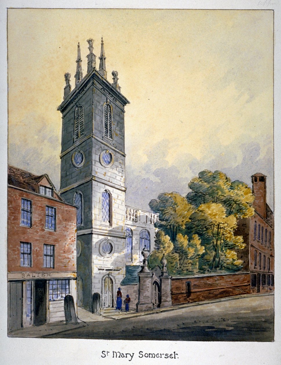 Szent Mária Somerset-templom, London City, 1815 alkotó: William Pearson