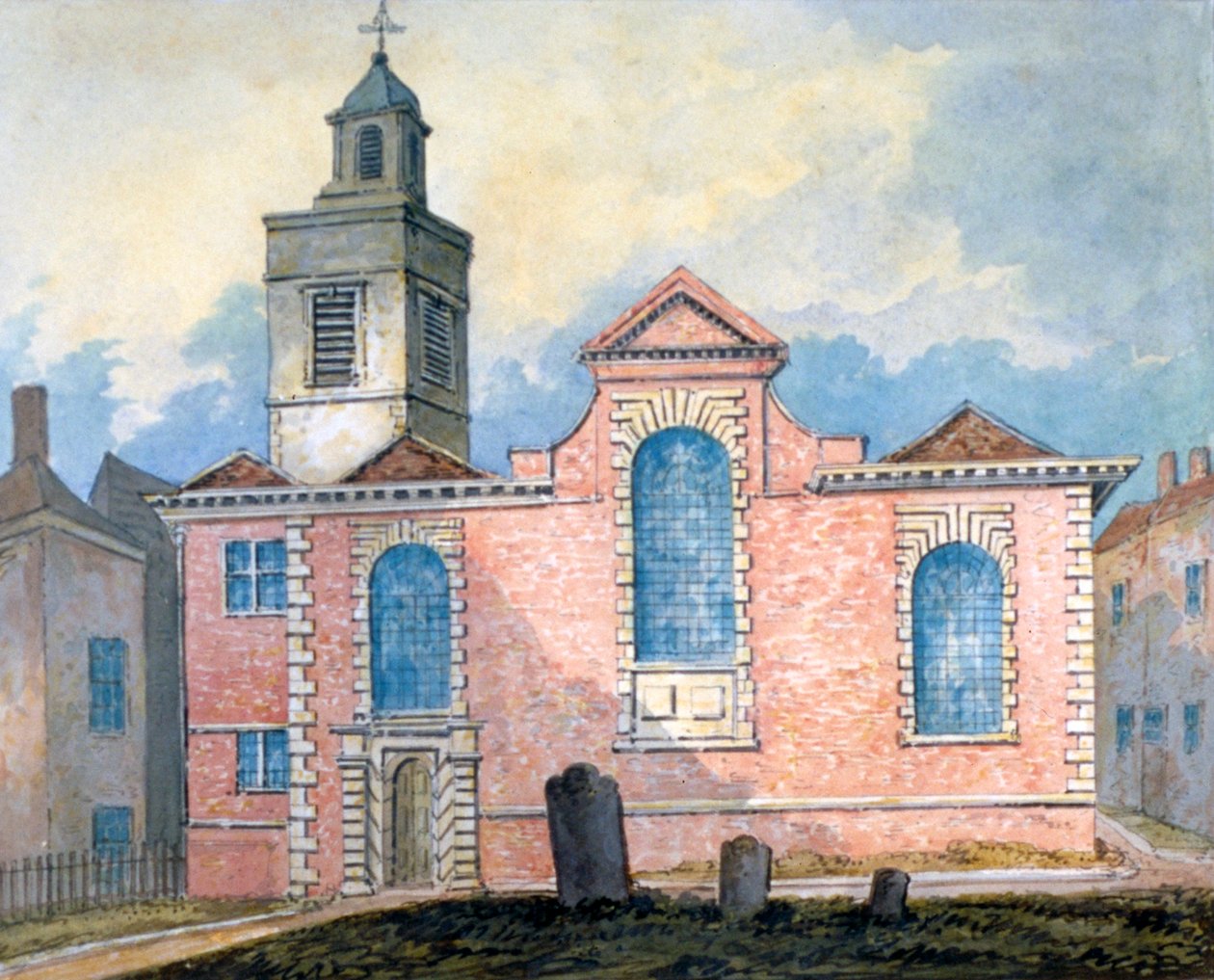 St Anne és St Agnes külső képe, London városa, 1810. alkotó: William Pearson