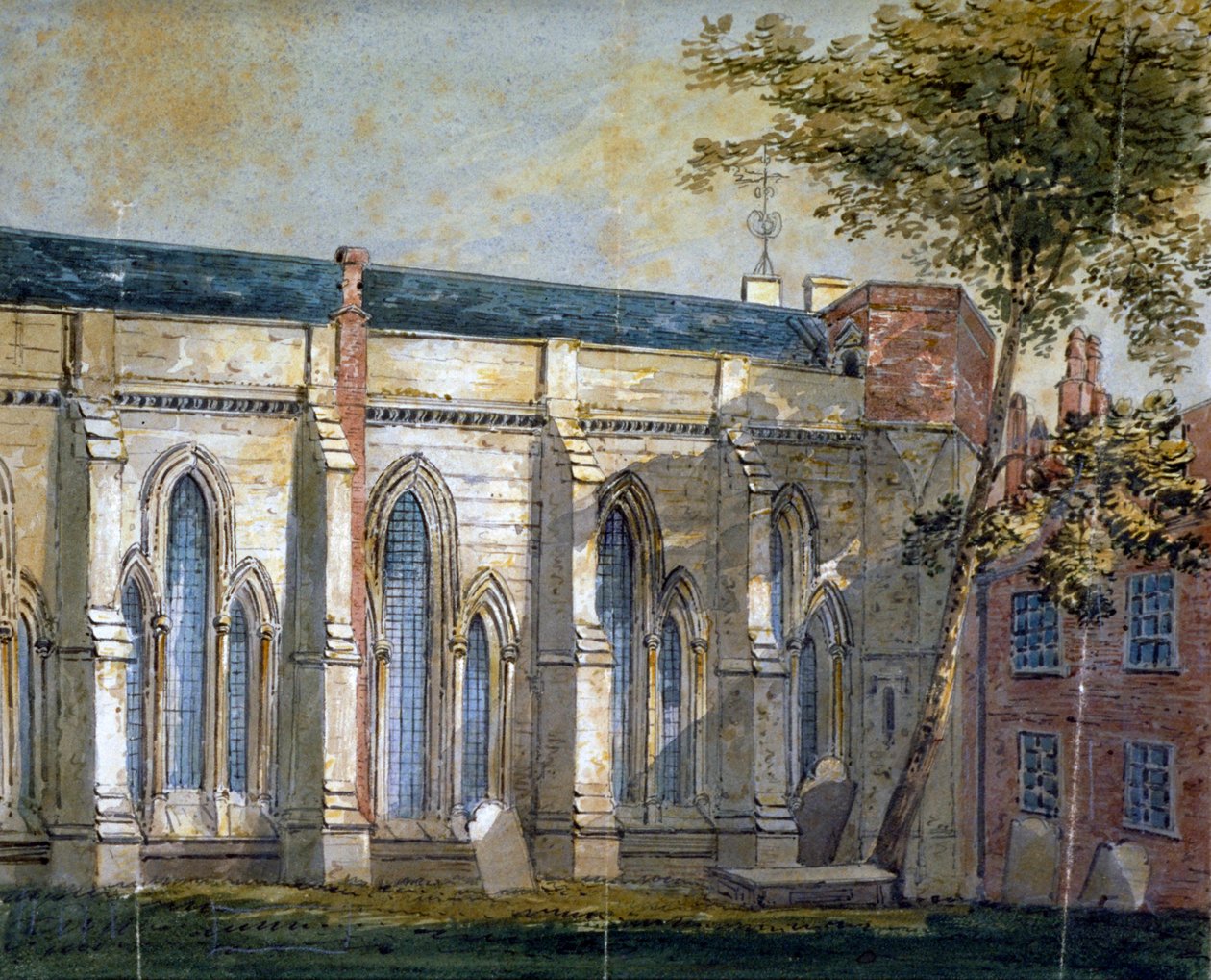 Kilátás a Temple Churchre, London, 1810. alkotó: William Pearson