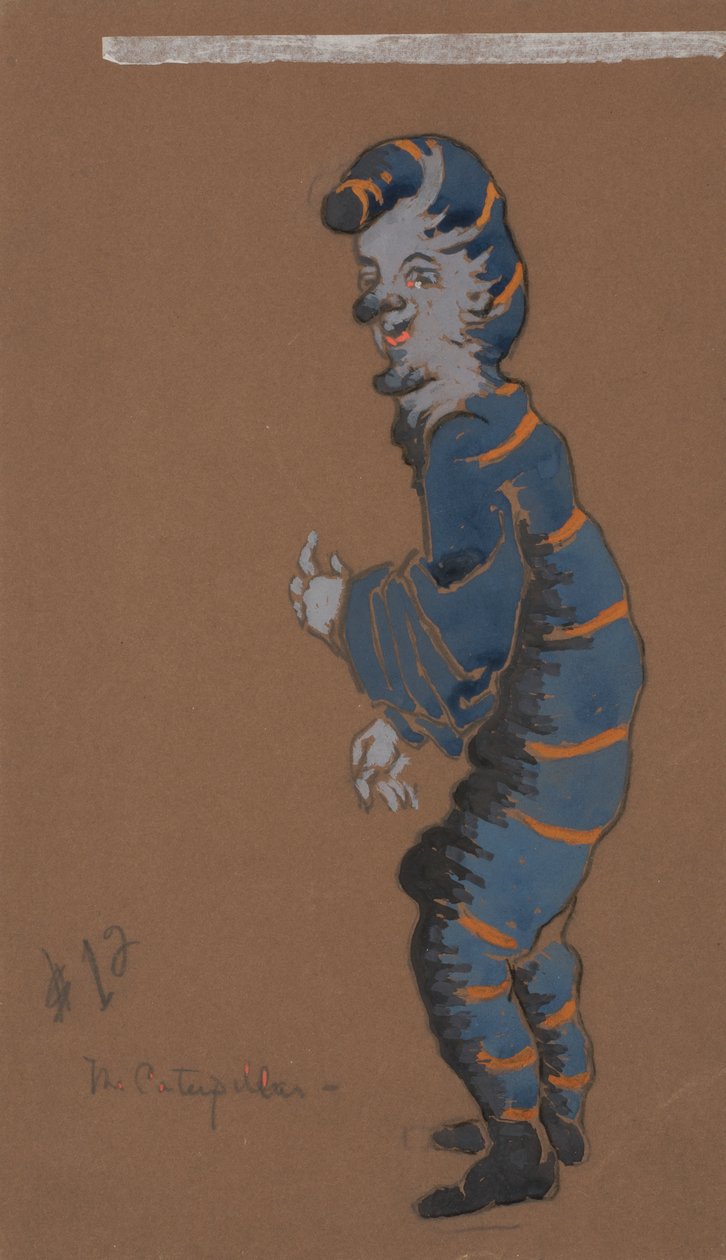 Caterpillar jelmeztervezés Alice-in-Wonderland számára, 1915. alkotó: William Penhallow Henderson