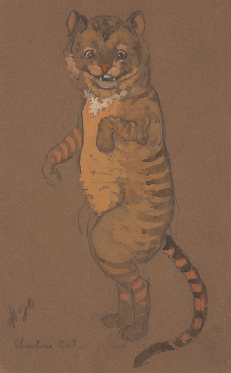 Cheshire Cat jelmeztervezés Alice-in-Wonderland számára, 1915. alkotó: William Penhallow Henderson