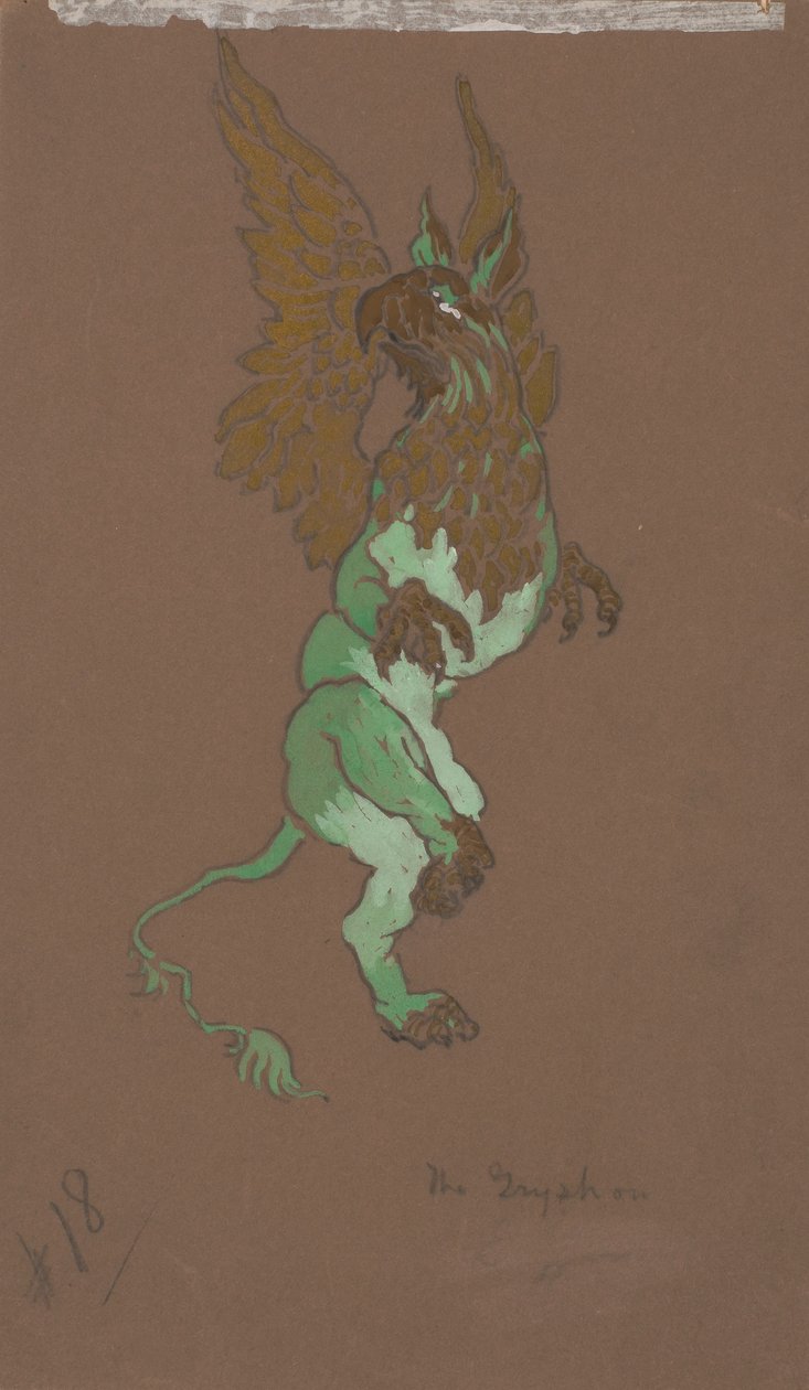 The Gryphon (jelmezterv az Alice Csodaországban című filmhez, 1915) alkotó: William Penhallow Henderson