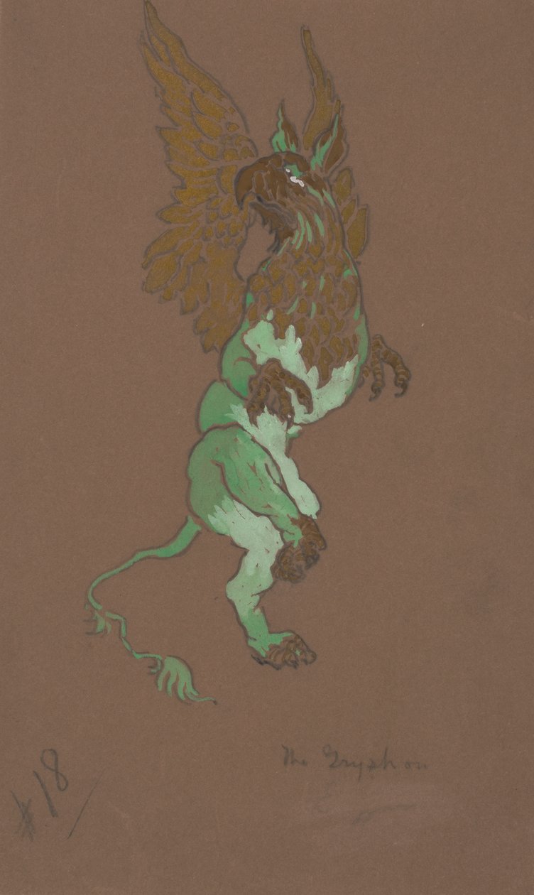 A Gryphon jelmezterve az Alice-in-Wonderland számára, 1915. alkotó: William Penhallow Henderson