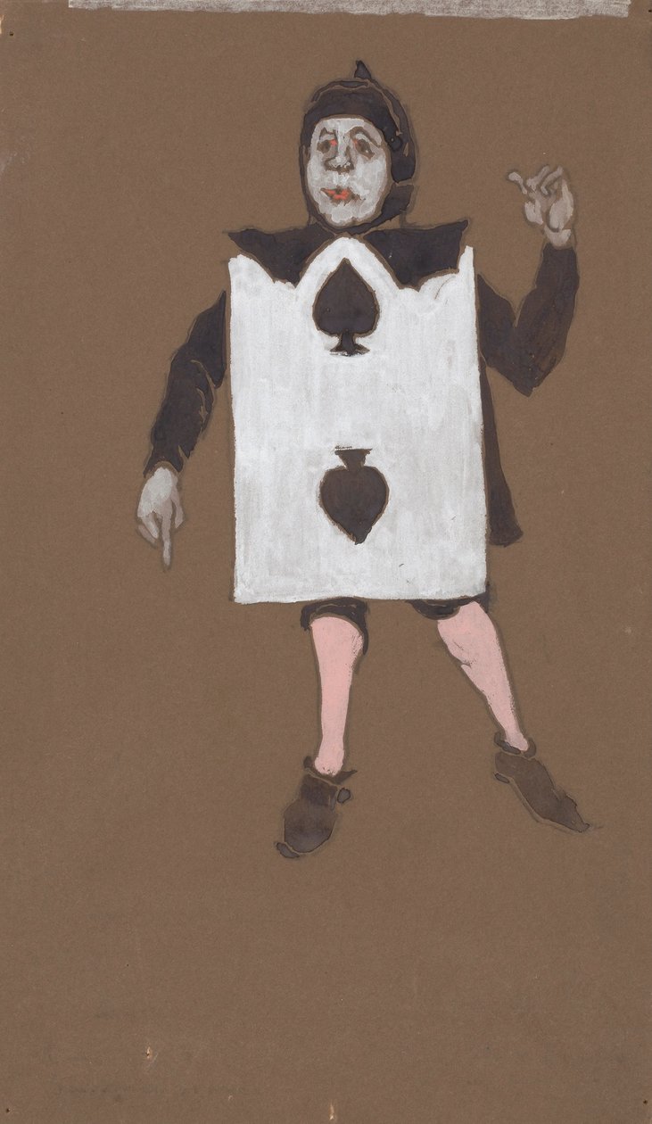 Pikk Kettő (jelmezterv az Alice Csodaországban című filmhez, 1915) alkotó: William Penhallow Henderson