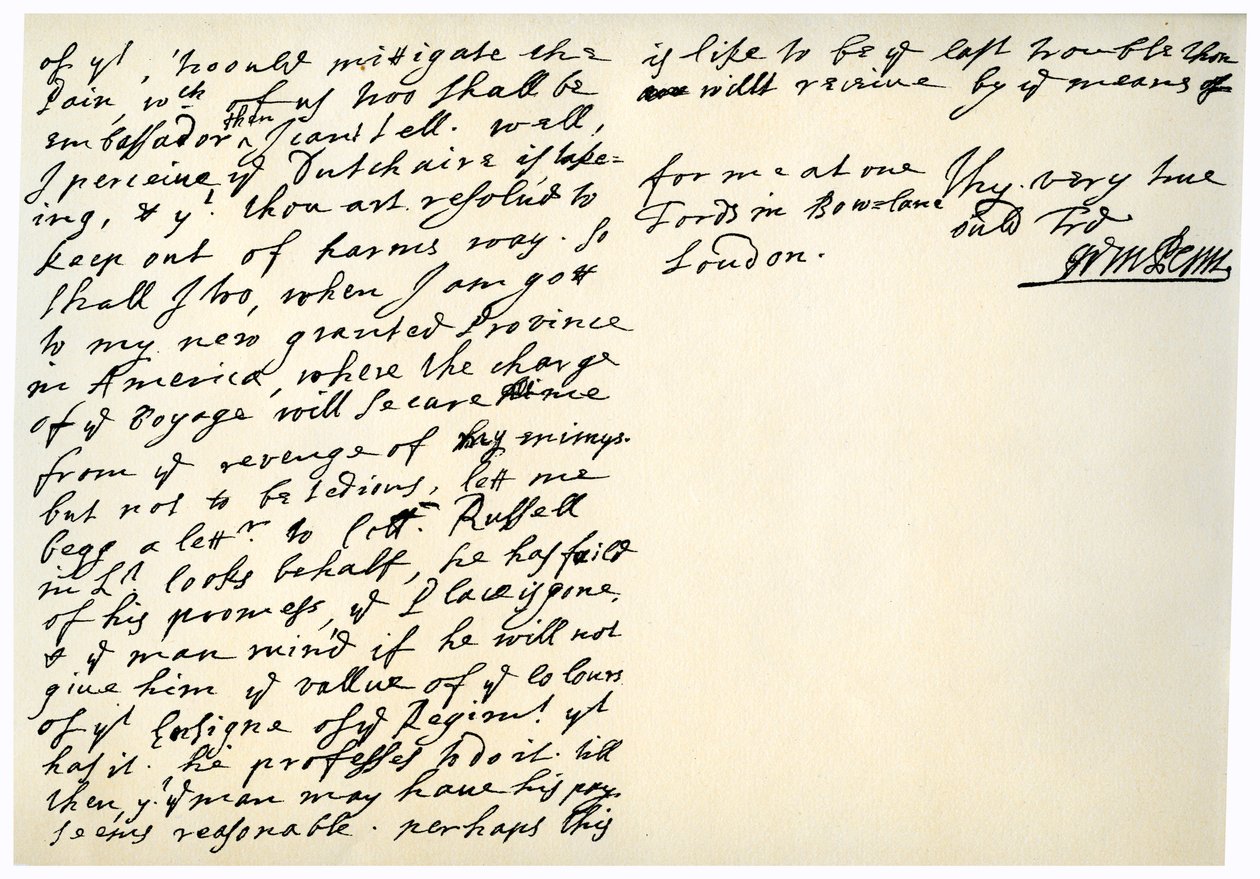 William Penn levele Henry Sydney ezredeshez, 1681. március 29. alkotó: William Penn