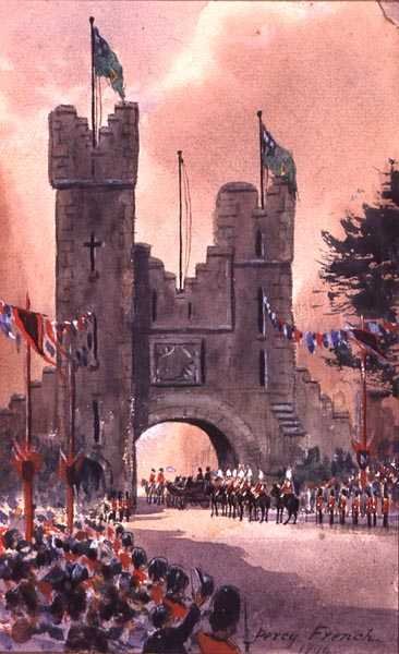 Viktória királynő felvonulás Dublin körül alkotó: William Percy French
