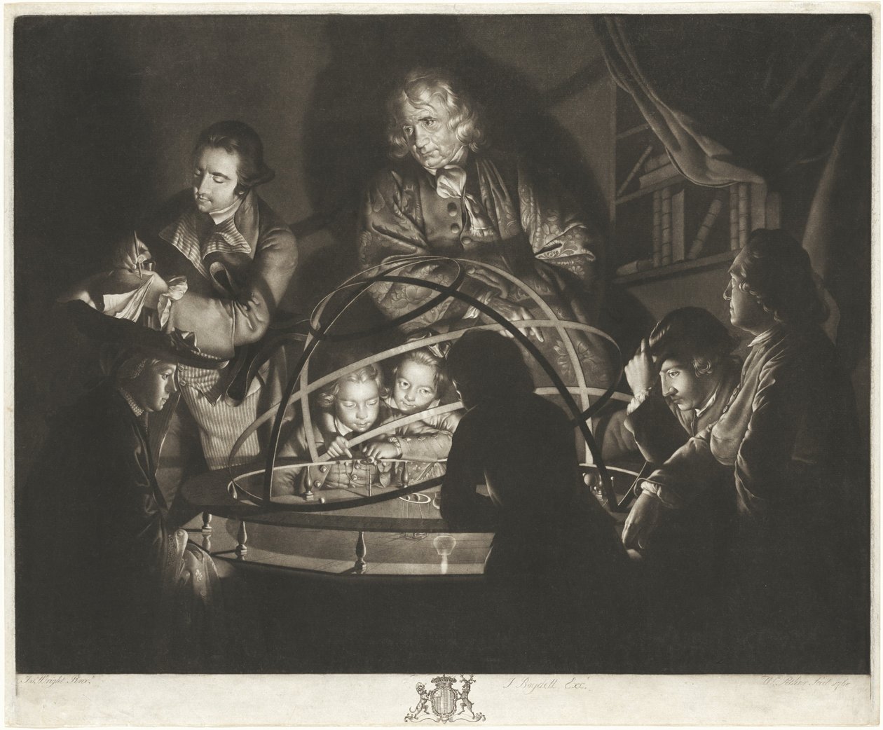Egy filozófus előadást tart az Orreryről alkotó: William Pether after Joseph Wright