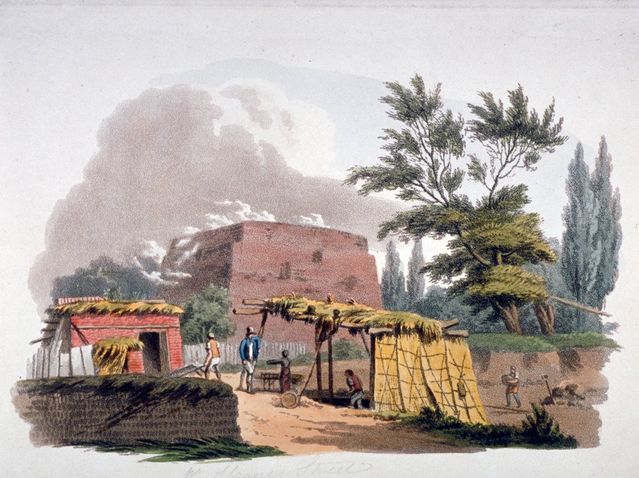 Téglakemence a Sloane Street közelében, Chelsea, London, 1812 alkotó: William Pickett