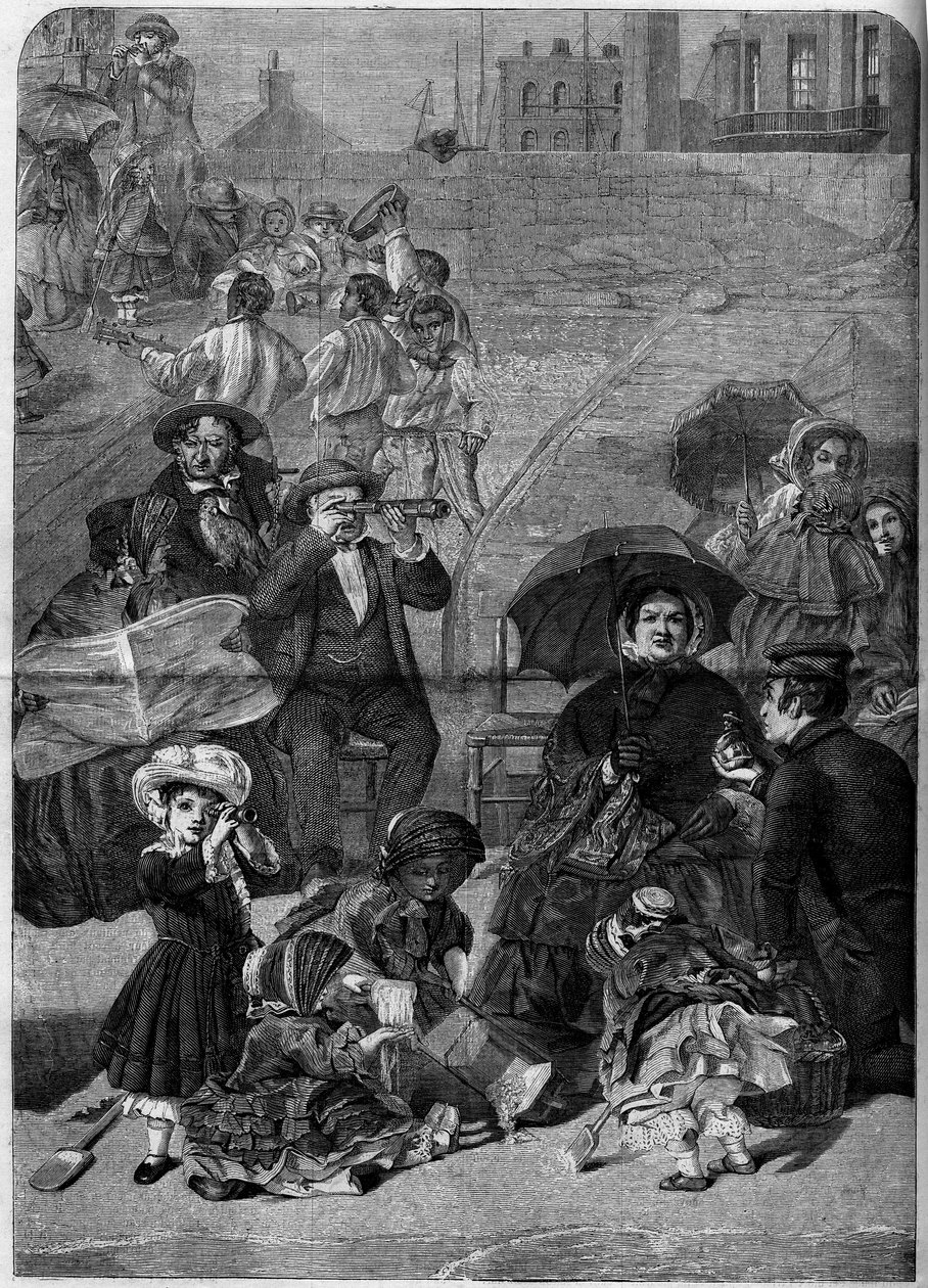 Viktoriánus Anglia: Turisták Ramsgate tengerpartján, Angliában alkotó: William Powell (after) Frith