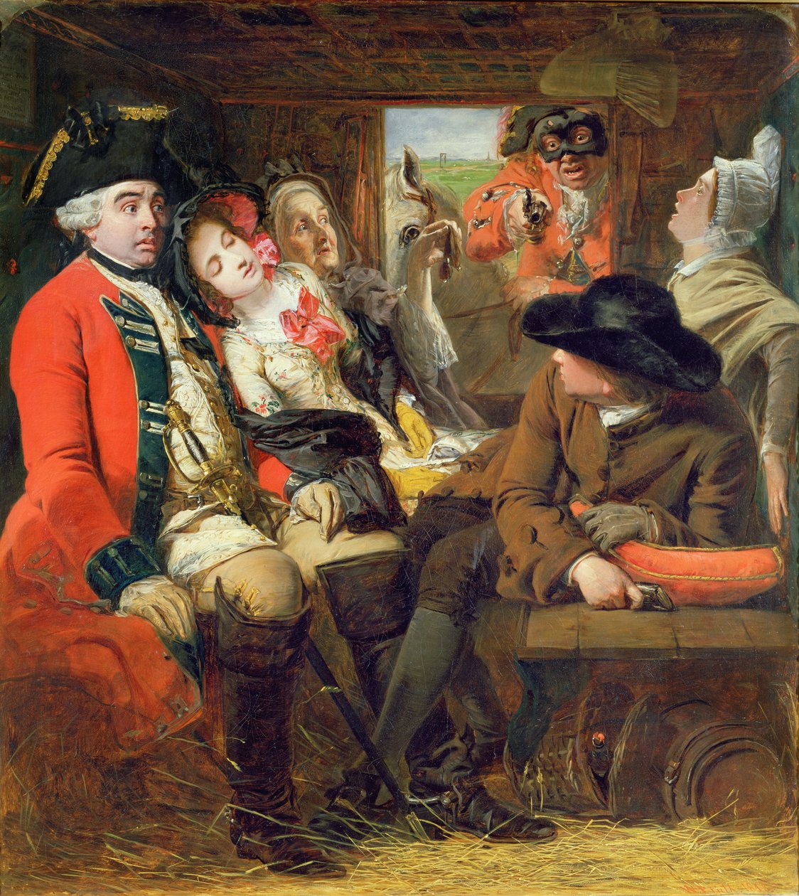 Stagecoach-kaland, Bagshot Heath, 1848 alkotó: William Powell Frith
