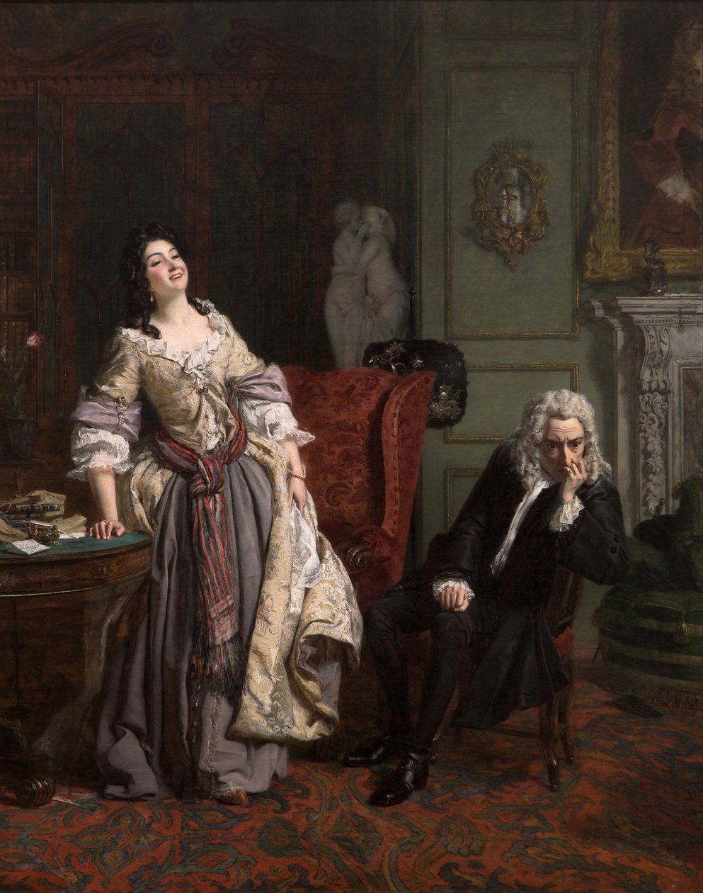 Alexander Pope 1852-ben kinyilvánította szerelmét Lady Mary Wortley Montagunak alkotó: William Powell Frith