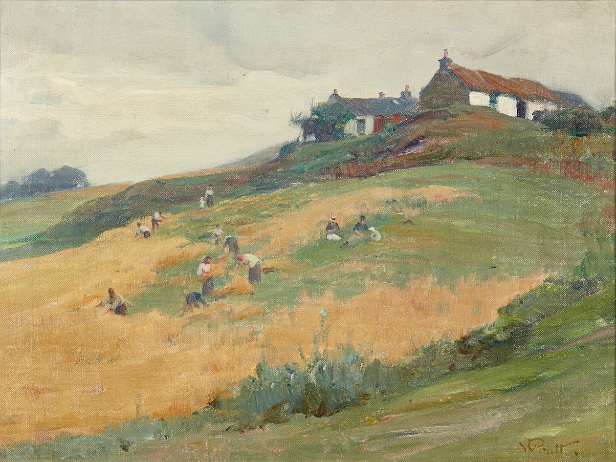Aratómunkások a domboldalon (olaj, vászon) alkotó: William Pratt