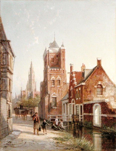 Ammsfoord, Hollandia (olaj, vászon) alkotó: William R. Dommersen