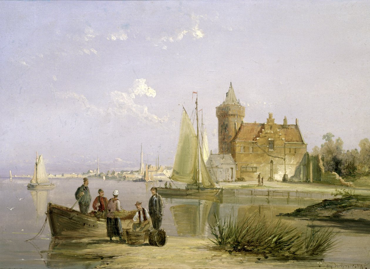 The House the Question, az Amstel partján, Amszterdamban alkotó: William R. Dommersen