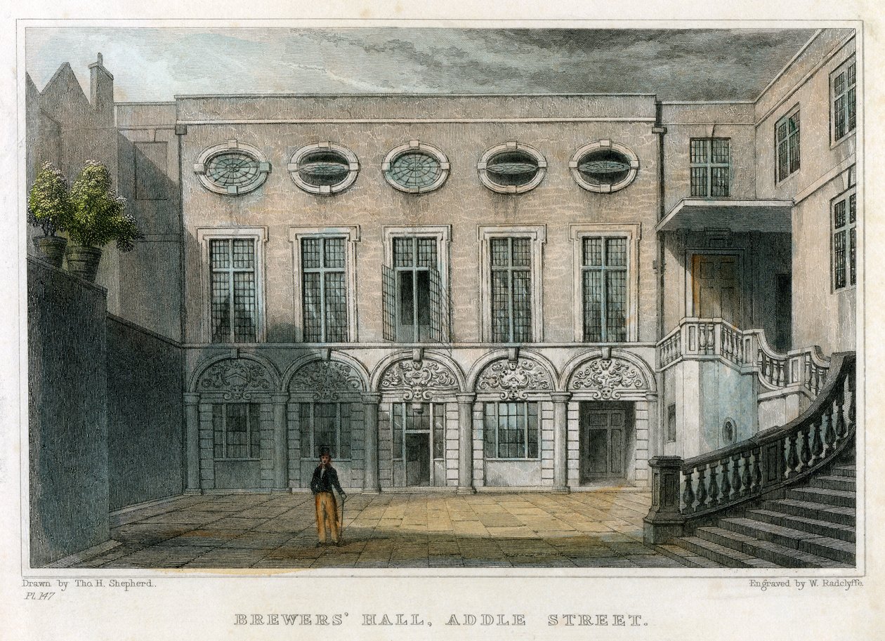 Brewers Hall, Addle Street, London City, 1831. alkotó: William Radclyffe