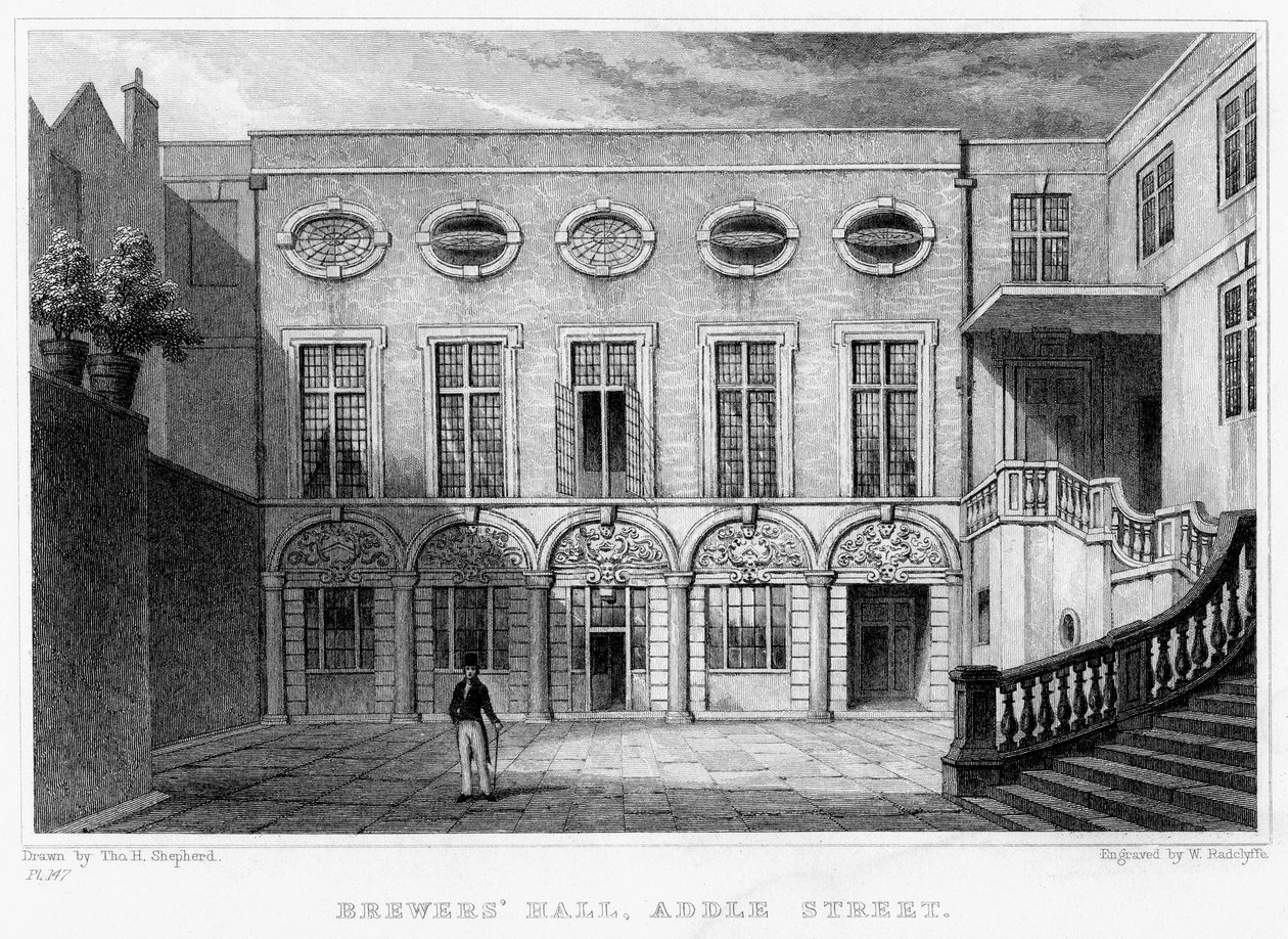 Brewers Hall, Addle Street, London City, 1831. alkotó: William Radclyffe