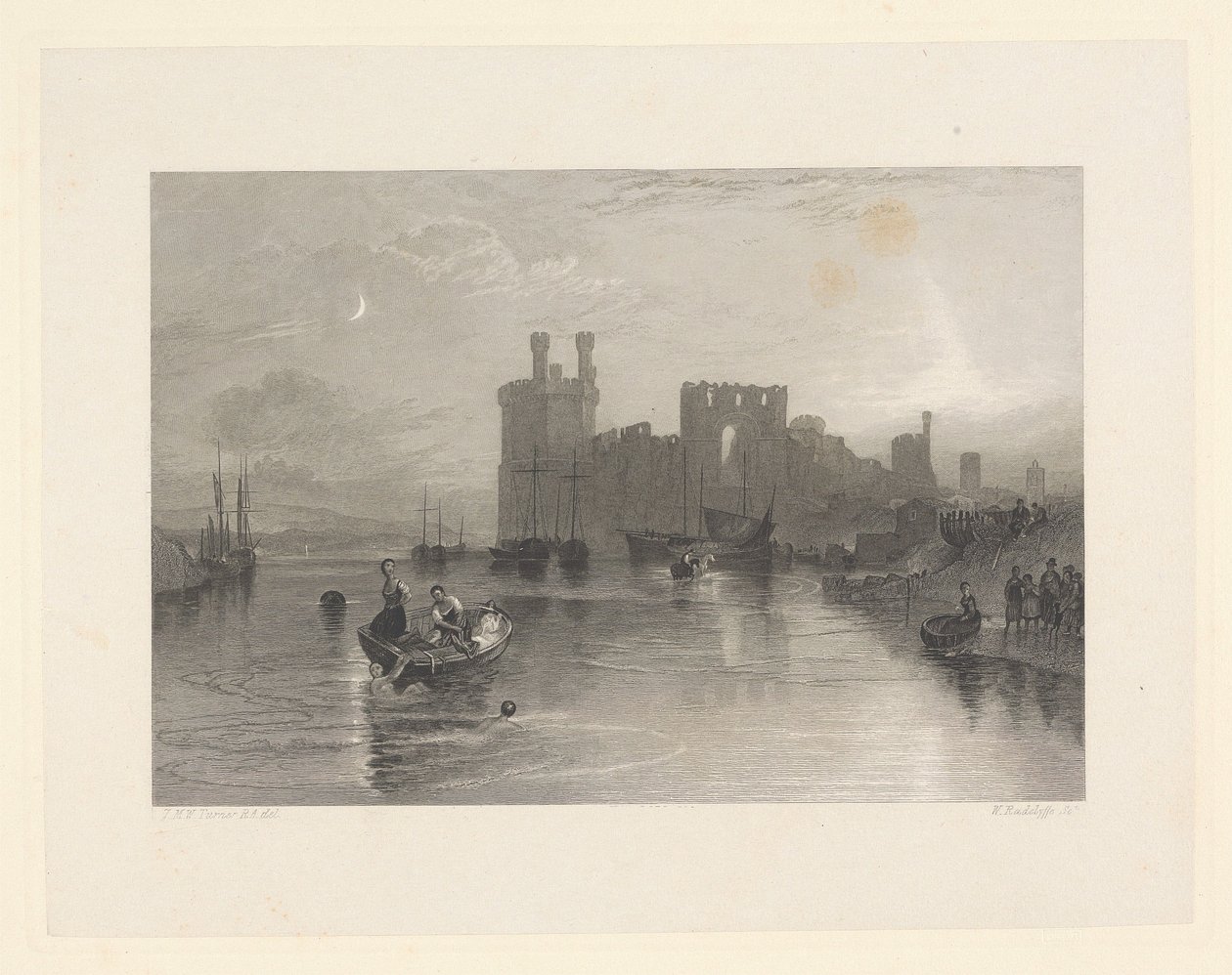 Caernarvon-kastély, Wales alkotó: William Radclyffe