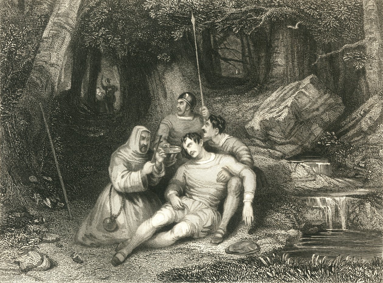 „Llewellyn halála”, 1836 alkotó: William Radclyffe
