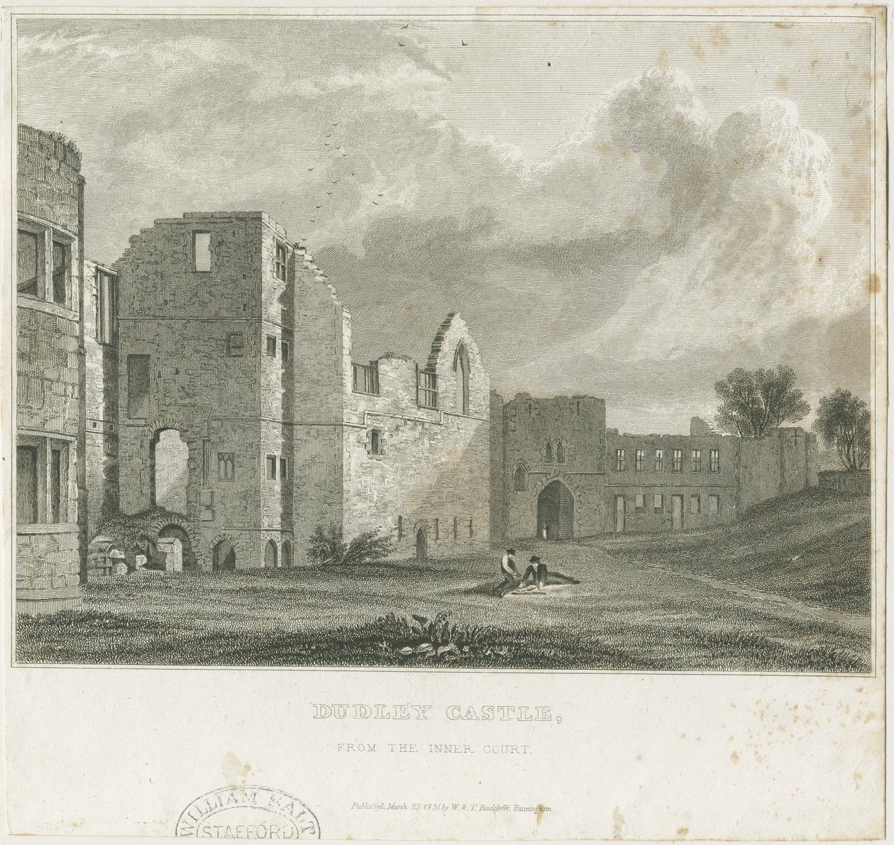 Dudley kastély – The Keep: acélmetszet, nd [c1831] alkotó: William Radclyffe