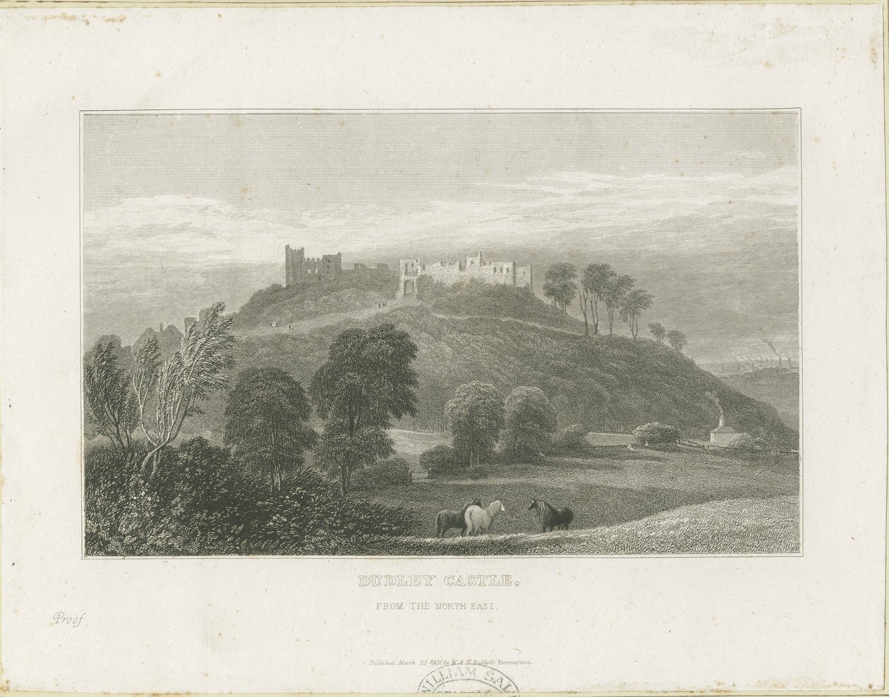 Dudley kastély: acélmetszet, nd [c1830] alkotó: William Radclyffe