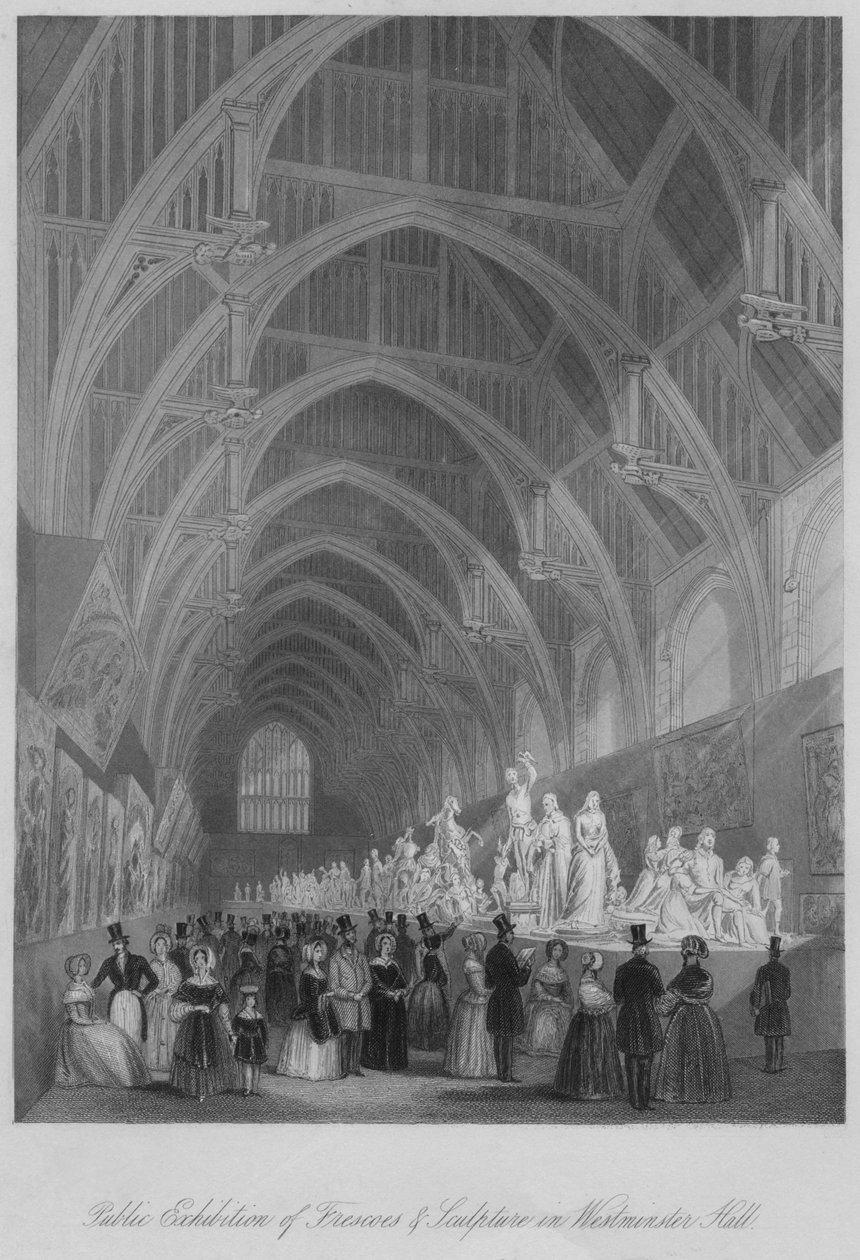 Freskók és szobrok nyilvános kiállítása a Westminster Hallban, 1841 alkotó: William Radclyffe