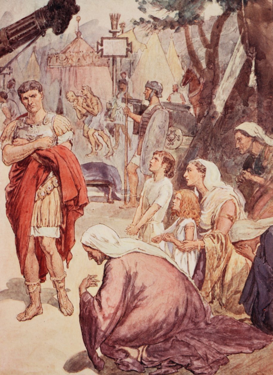 Coriolanus és a római matrónák, illusztráció a „Plutarch
