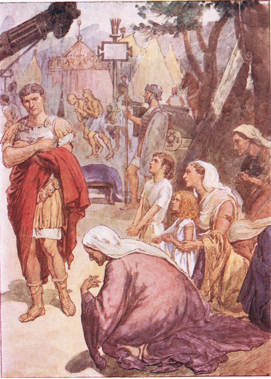 Coriolanus és Róma matrónái, a Plutarch Livesból, a T C & E C Jack Ltd. alkotó: William Rainey