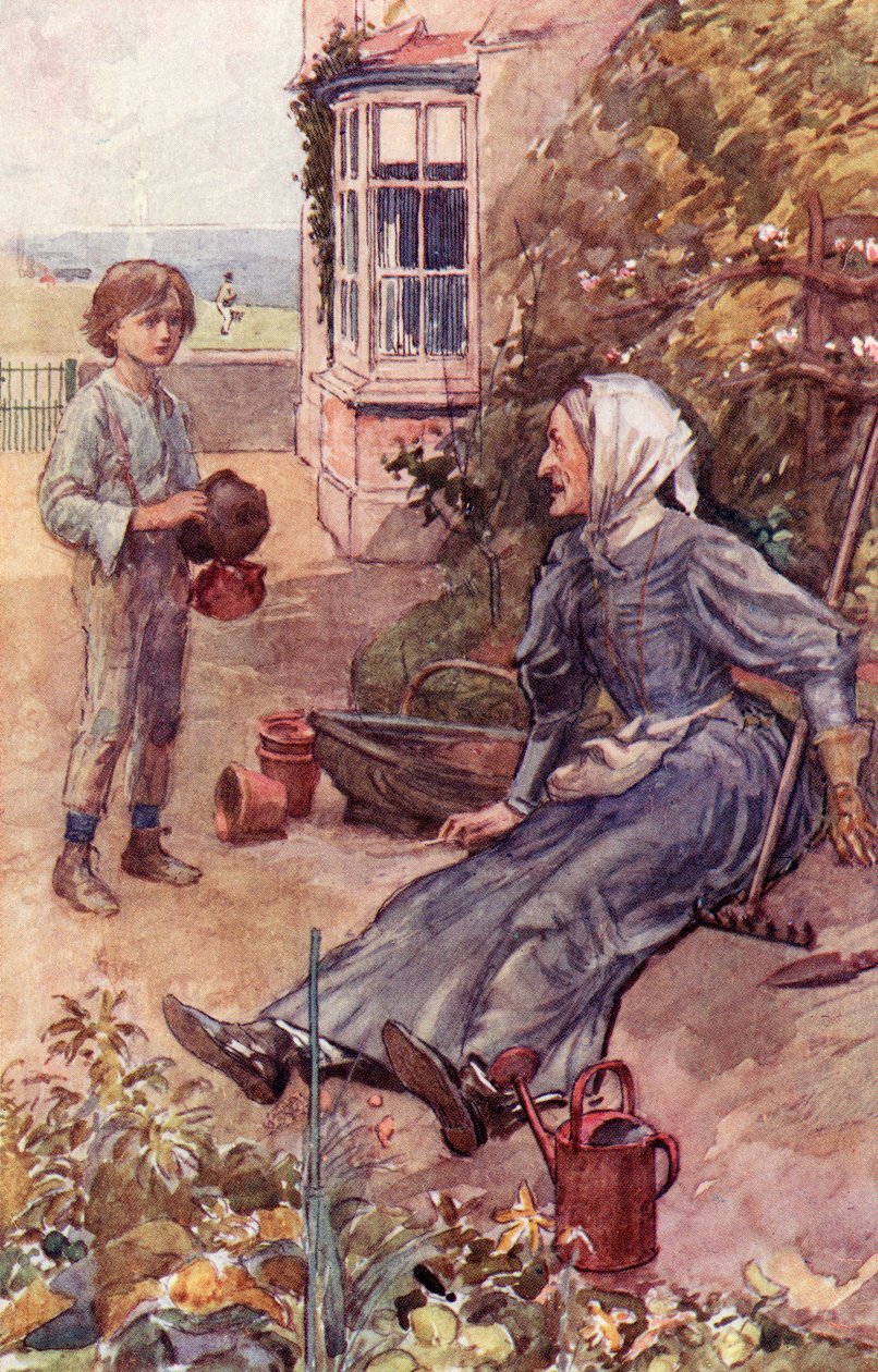 David és nagynénje, előlap Charles Dickens „David Copperfield” című művéből alkotó: William Rainey