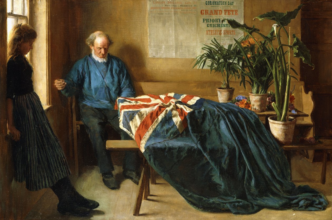 Felkészülés a koronázási napra, Chichester, 1902 körül (olaj, vászon) alkotó: William Rainey