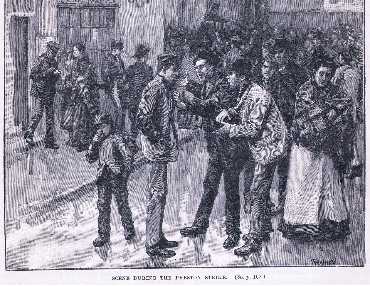 Jelenet a Preston Strike idején 1856-ban alkotó: William Rainey