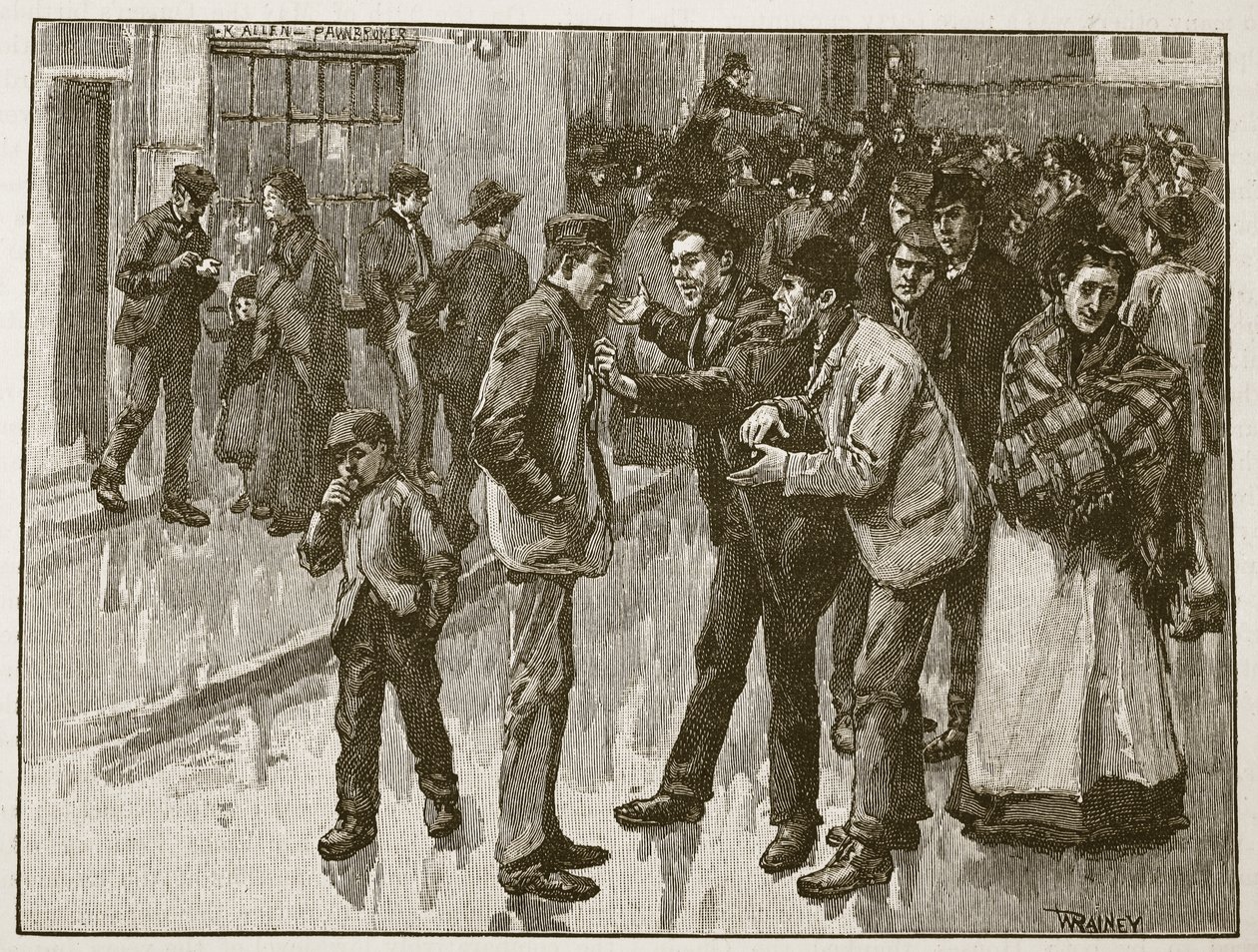 A Preston Strike, illusztráció a „Cassell illusztrált Anglia történetéből” (szépia fotó) alkotó: William Rainey
