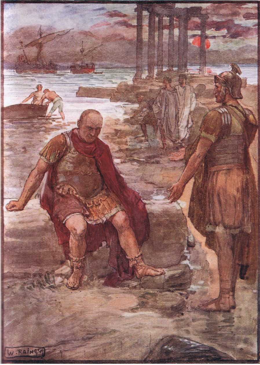A száműzött Marius Karthágó romjai között, a Plutarch Livesból, a T C & E C Jack Ltd. kiadásában alkotó: William Rainey