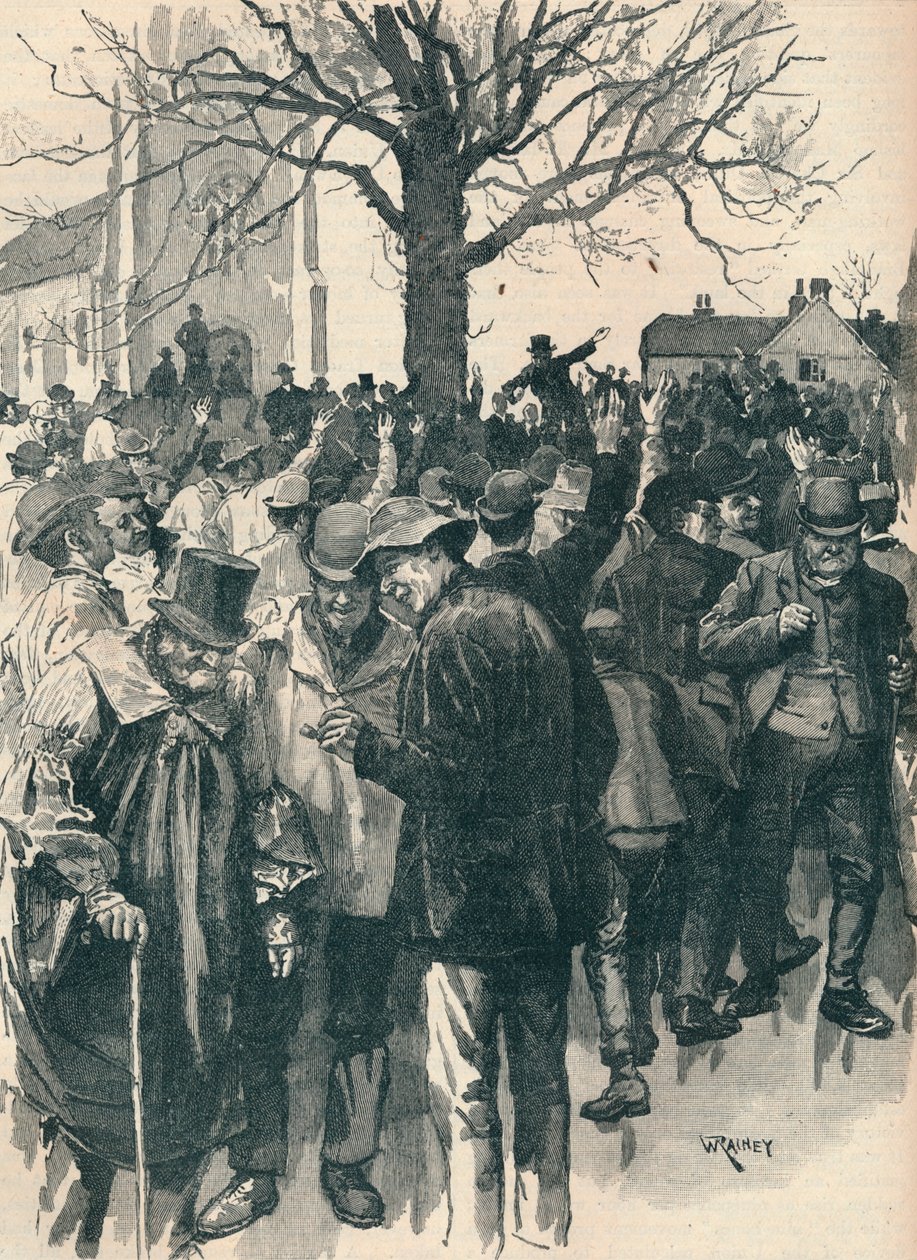 Warwickshire-i mezőgazdasági munkások sztrájkja: Whitnash-i találkozó, 1872, 1906 alkotó: William Rainey