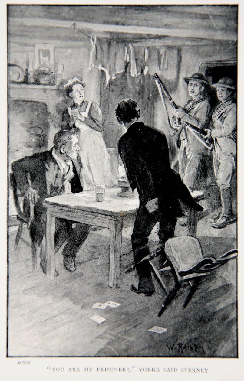 Ti vagytok az én foglyaim - mondta Yorke szigorúan, egy illusztráció a Robertsszel Pretoriába című könyvből: A Tale of the South African War