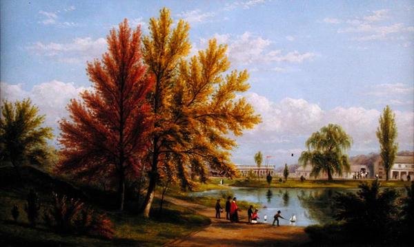 The Upper Lake, Central Park, New York City alkotó: William Rickarby Miller
