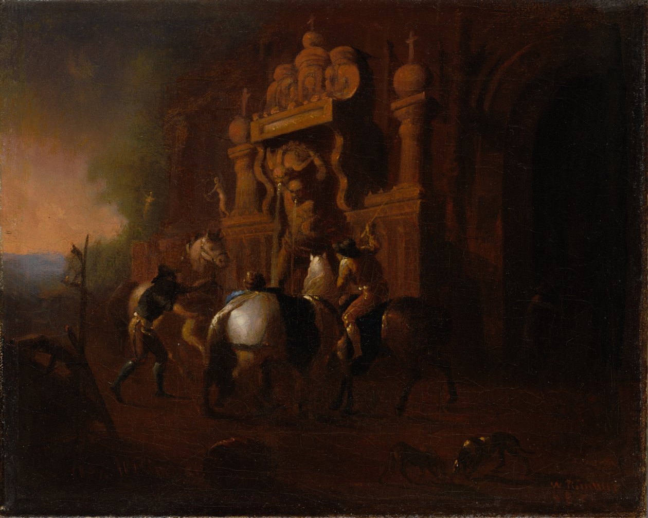 Lovak a szökőkútnál, 185657. alkotó: William Rimmer