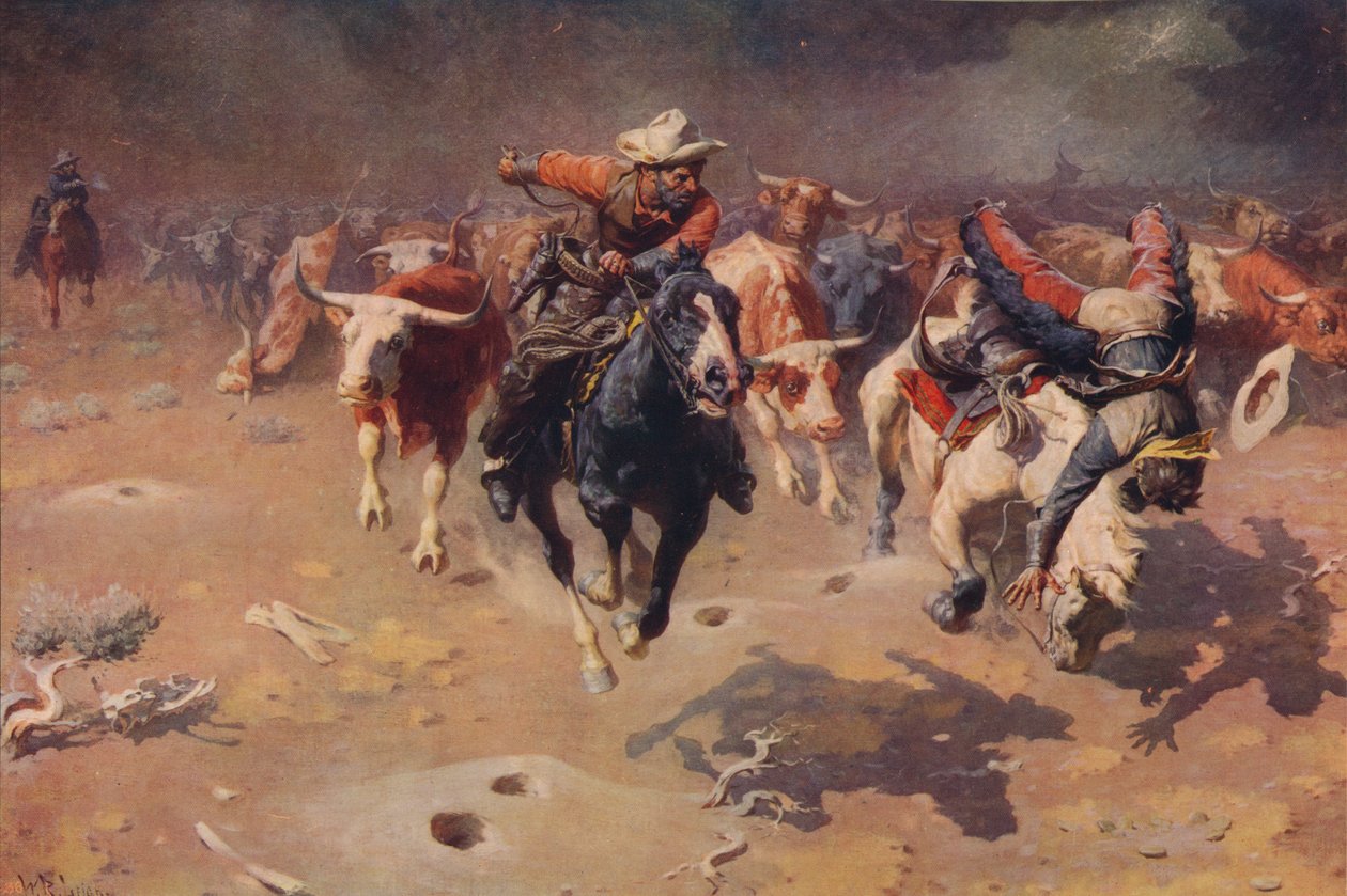 The Stampede, c1912, c1915 alkotó: William Robinson Leigh